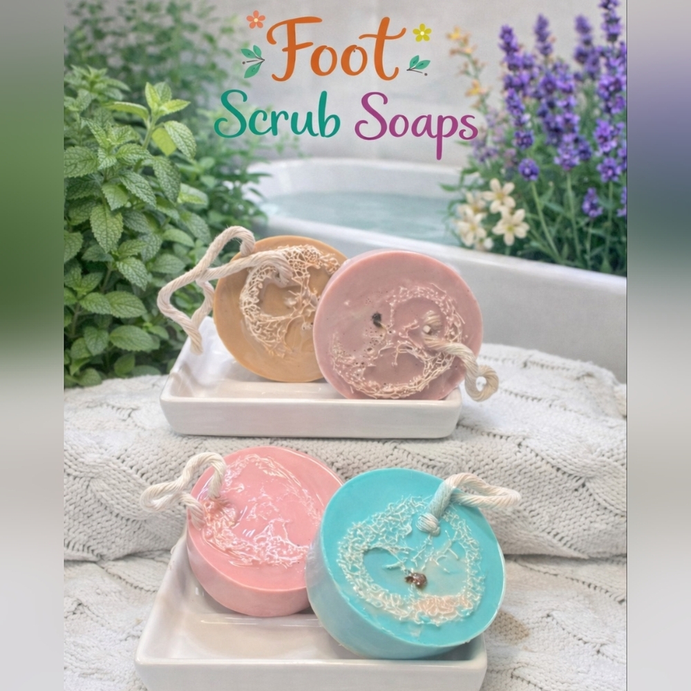 Restocked!  Hand Crafted  Foot Scrub 1 - 5oz Natural Loofah Infused
